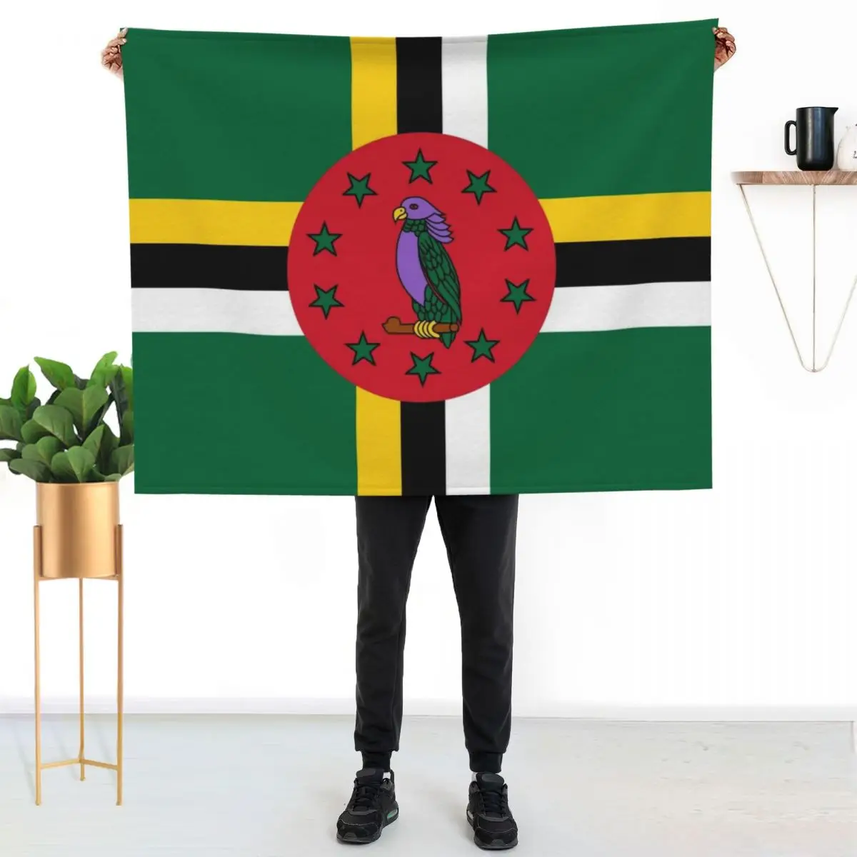 

Flag of Dominica Throw Blanket All Season Lightweight Soft Blanket for Bed