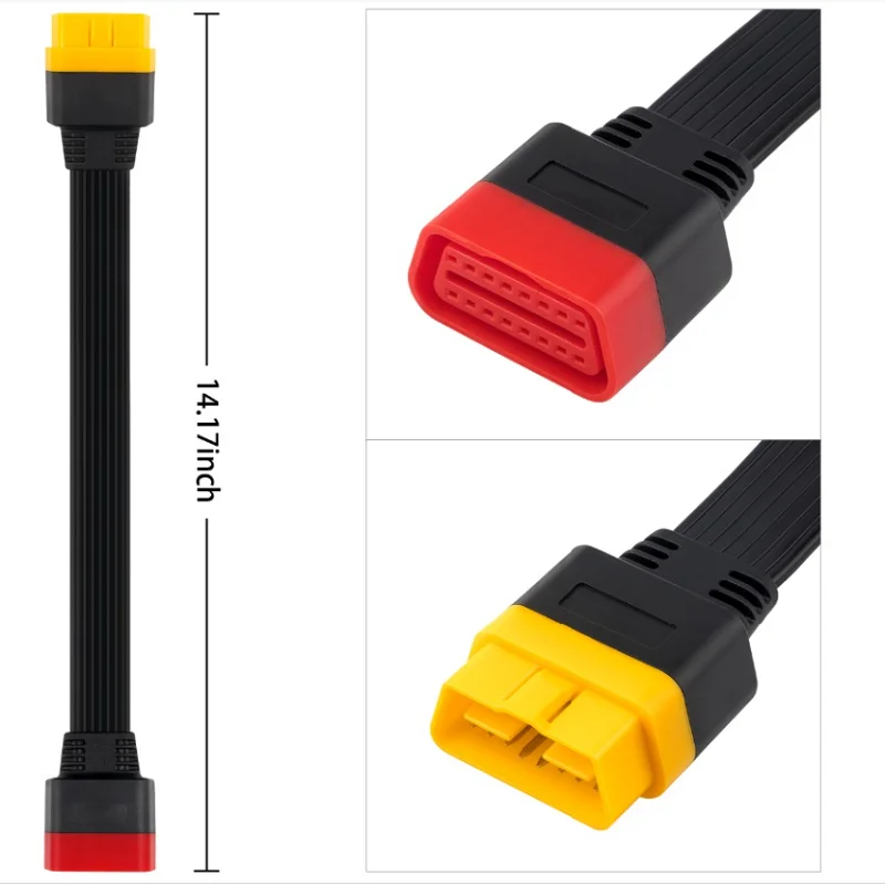 OBDII Extension Cable 36cm 16 Pin Male To Female OBD2 Connector Work With DBSCAR DBSCAR5 Golo Thinkdiag Easydiag Diagnostic Tool