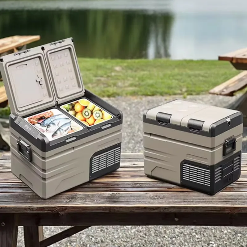 

12 В портативный автомобильный электрический холодильник с колесами и ручкой, автомобильные холодильники, холодильник для кемпинга, морозильная камера, грузовой холодильник, коробка-холодильник