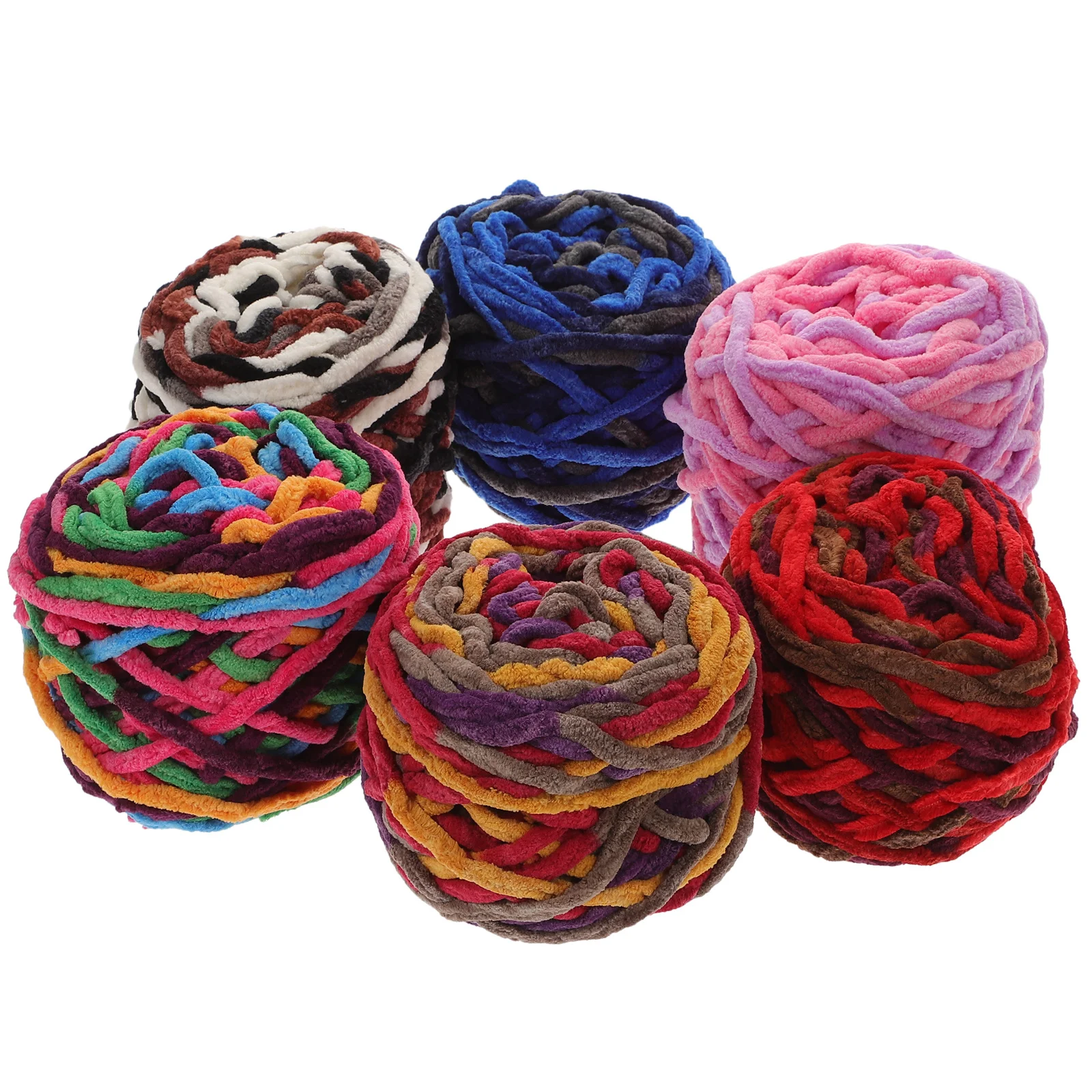 

6 Rolls Chunky Knitting Yarn Thick Crochet Thread Acrylic Cotton Yarn for DIY Sweaters Scarves Hats Gloves Accessories