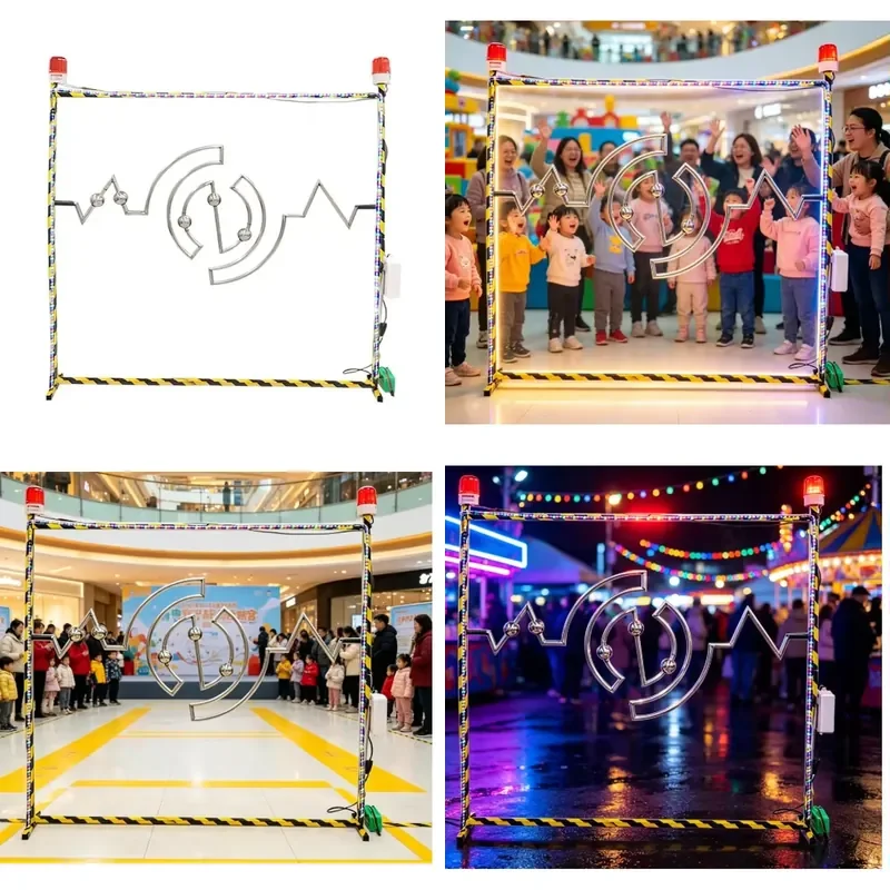 Electric Carnival Amusement Park Game Stalls Timer Interactive Fast Metal Maze Challenge Reaction Street Top Buzz Wire Maze