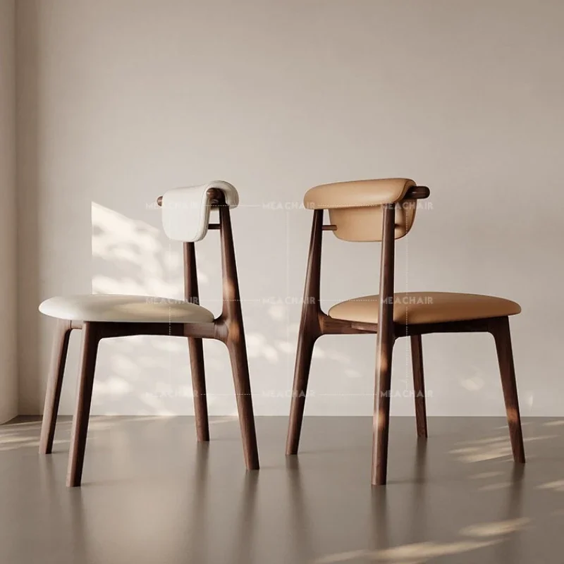 Nordic Solid Wood Dining Chair Stackable Home Leisure Comfortable Wide Seat Easy Clean Wear Resistant for Restaurant Commercial