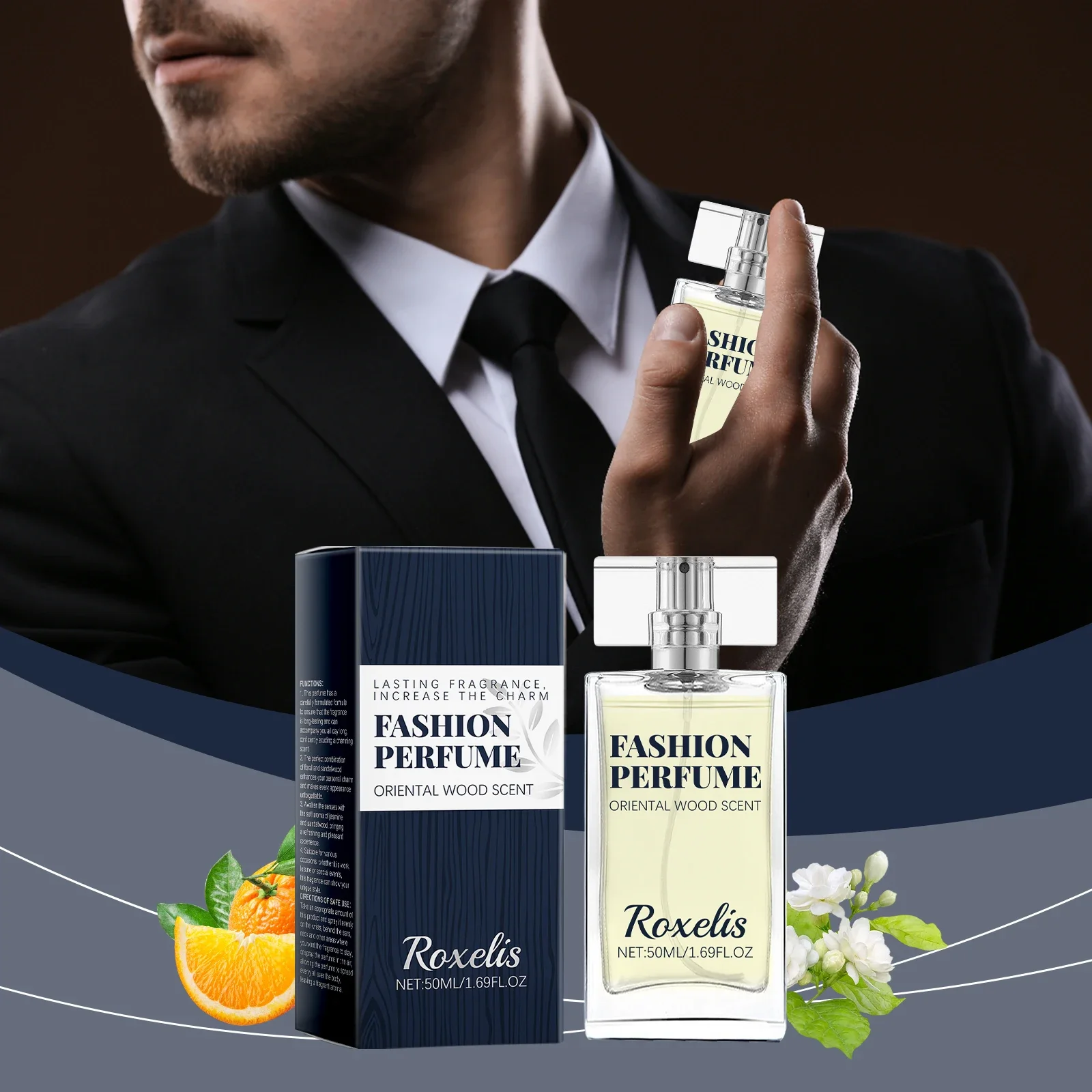 

50ml Original Perfume Men Lasting Fragrance Spray Fresh Plant Floral Scent Jasmine Eau De Parfum Fresh Natural Men Profumo Uomo
