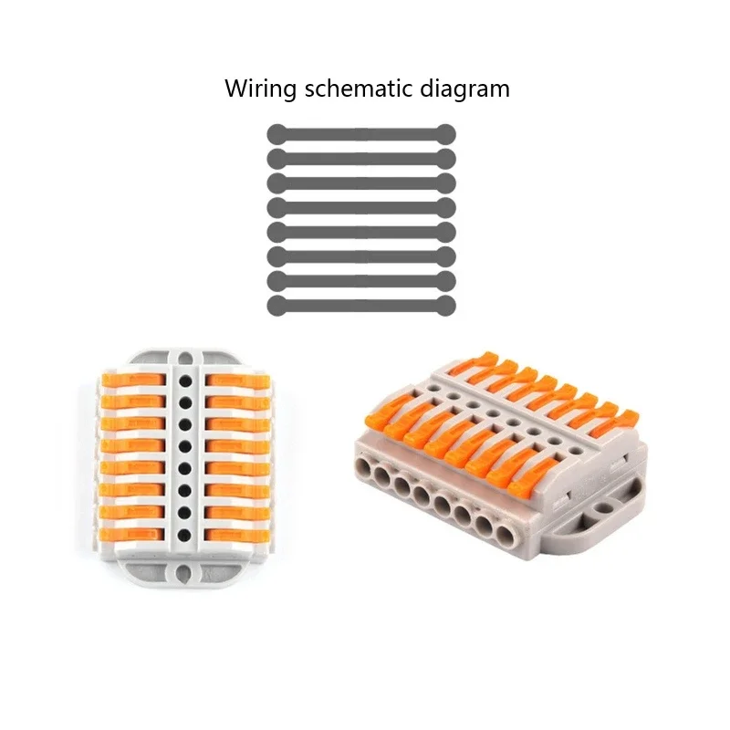 2/3/4/5/6/8/10/12 Pin Wire Butt Joint Connector Compact Connection Clamp 0.08-4mm² Quick Insulated Terminal Block