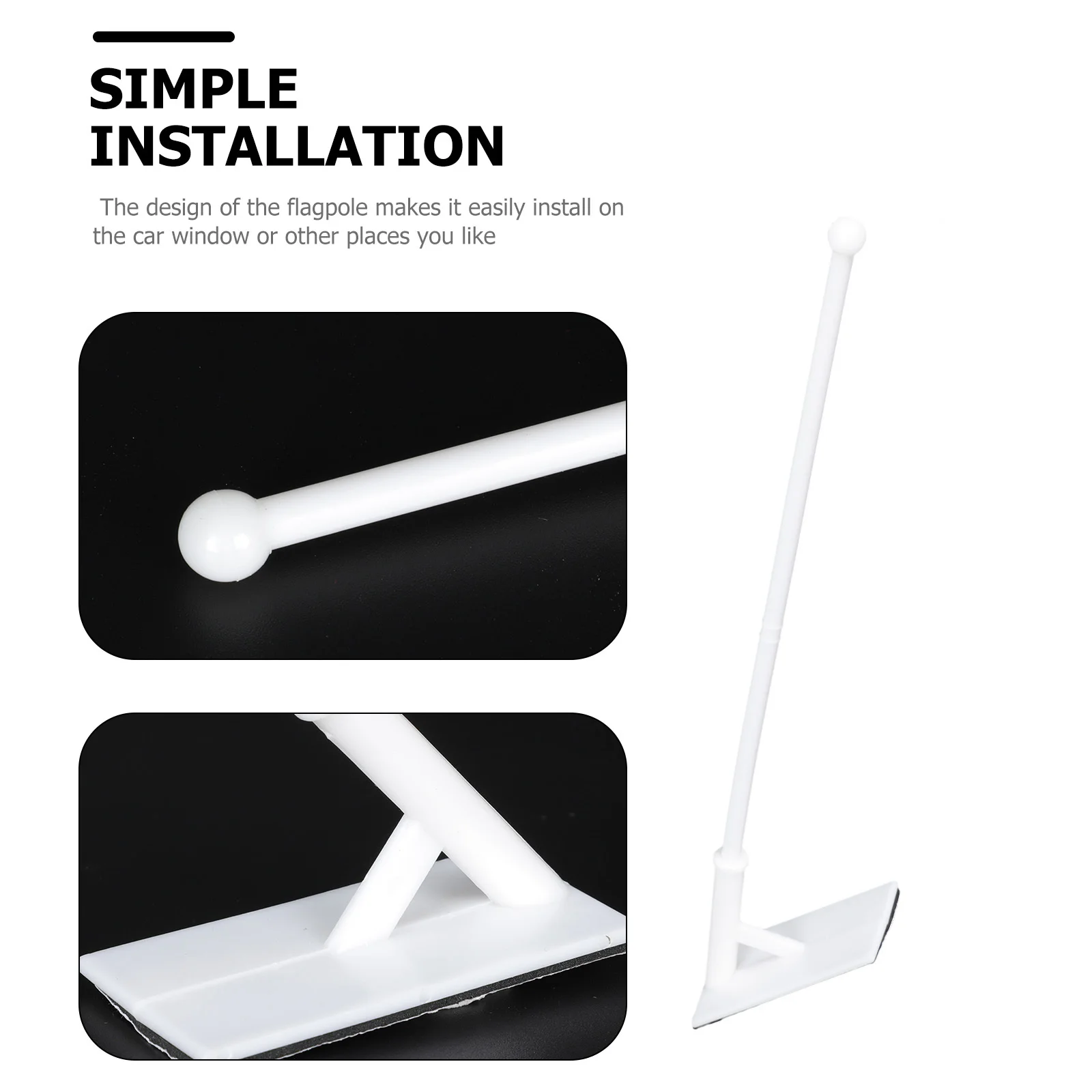 

8 Pcs Vehicle Flagpole Car Rod Flagpoles for Automotive Truck Stand Window Pp Mini Cars