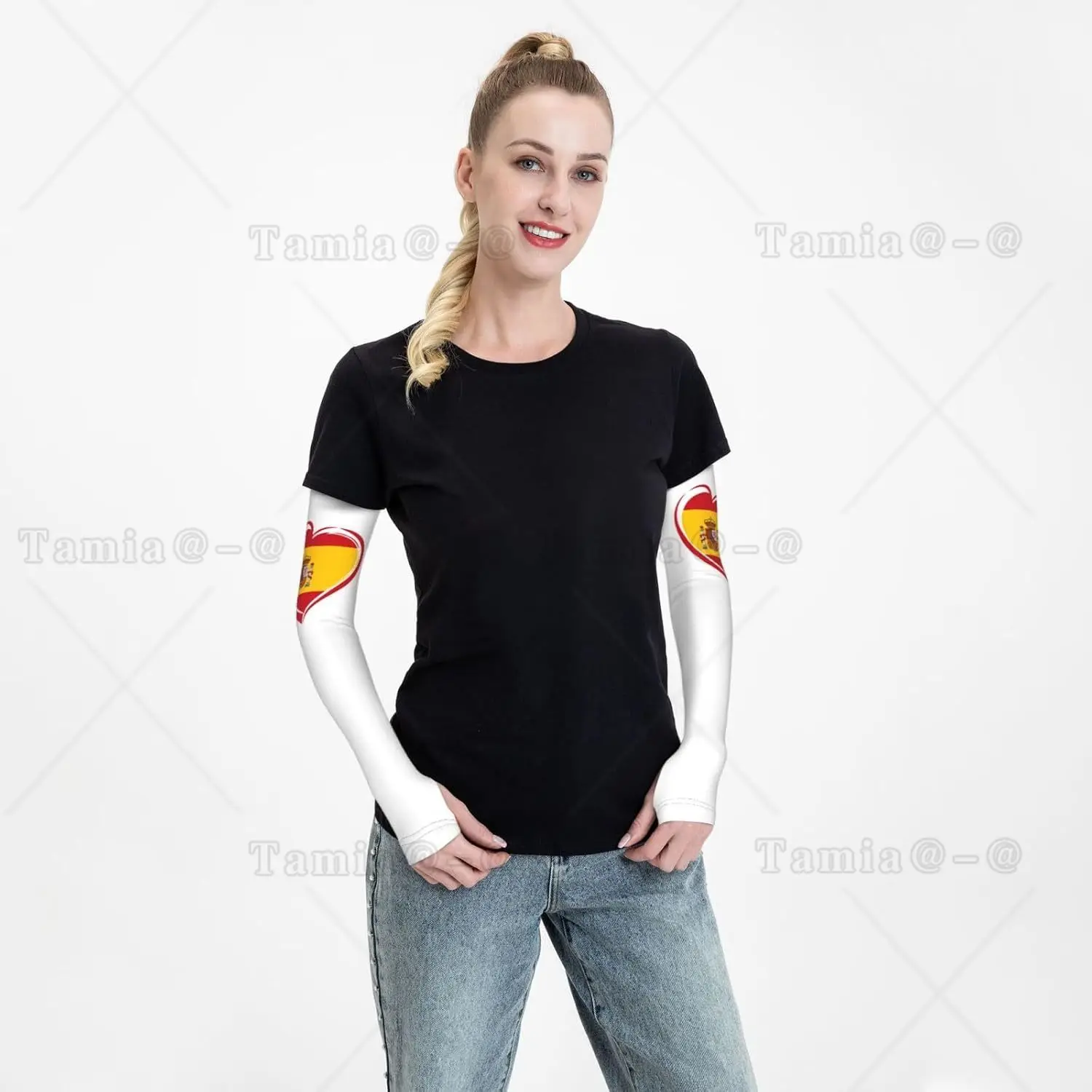 Mangas de brazo de España Funda de brazo con bandera de España Mangas de brazo de enfriamiento español para exteriores