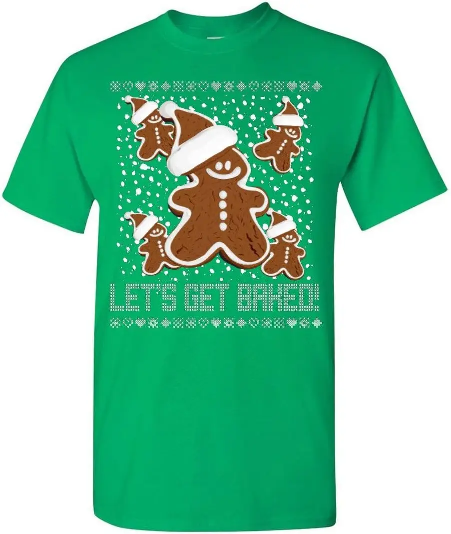 Lets Get Baked Gingerbread Man - T-Shirt Tees Y2K tops Unisex Summer Short Sleeve