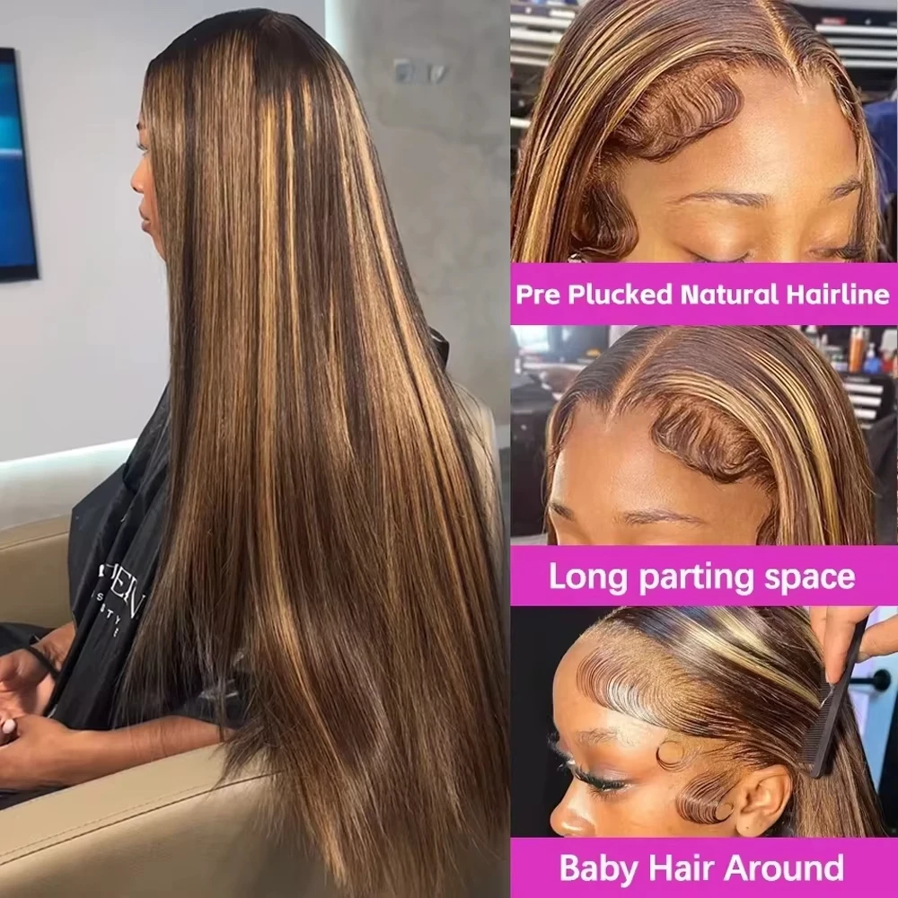 220% تسليط الضوء على شعر مستعار أومبير الشعر البشري 13x6 Hd شعر مستعار دانتيل 30 بوصة العسل شقراء ملونة مستقيم الدانتيل الجبهة الباروكات شعر الإنسان للنساء #2