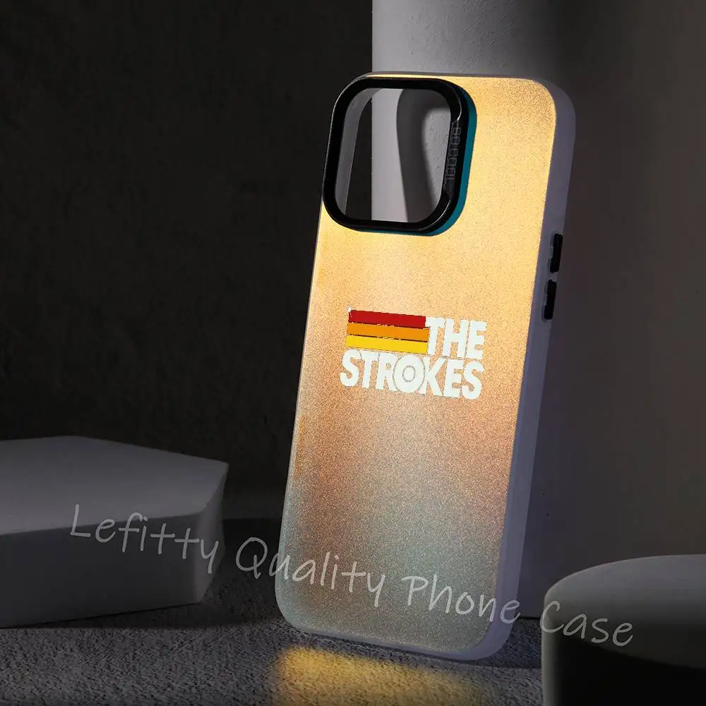 Etui na telefon Band The S-strokes Cool do iPhone'a 16 15 14 13 12 11 Pro Max, matowe, aurora, wielokolorowe, laserowe, metaliczne, gradientowe, funda