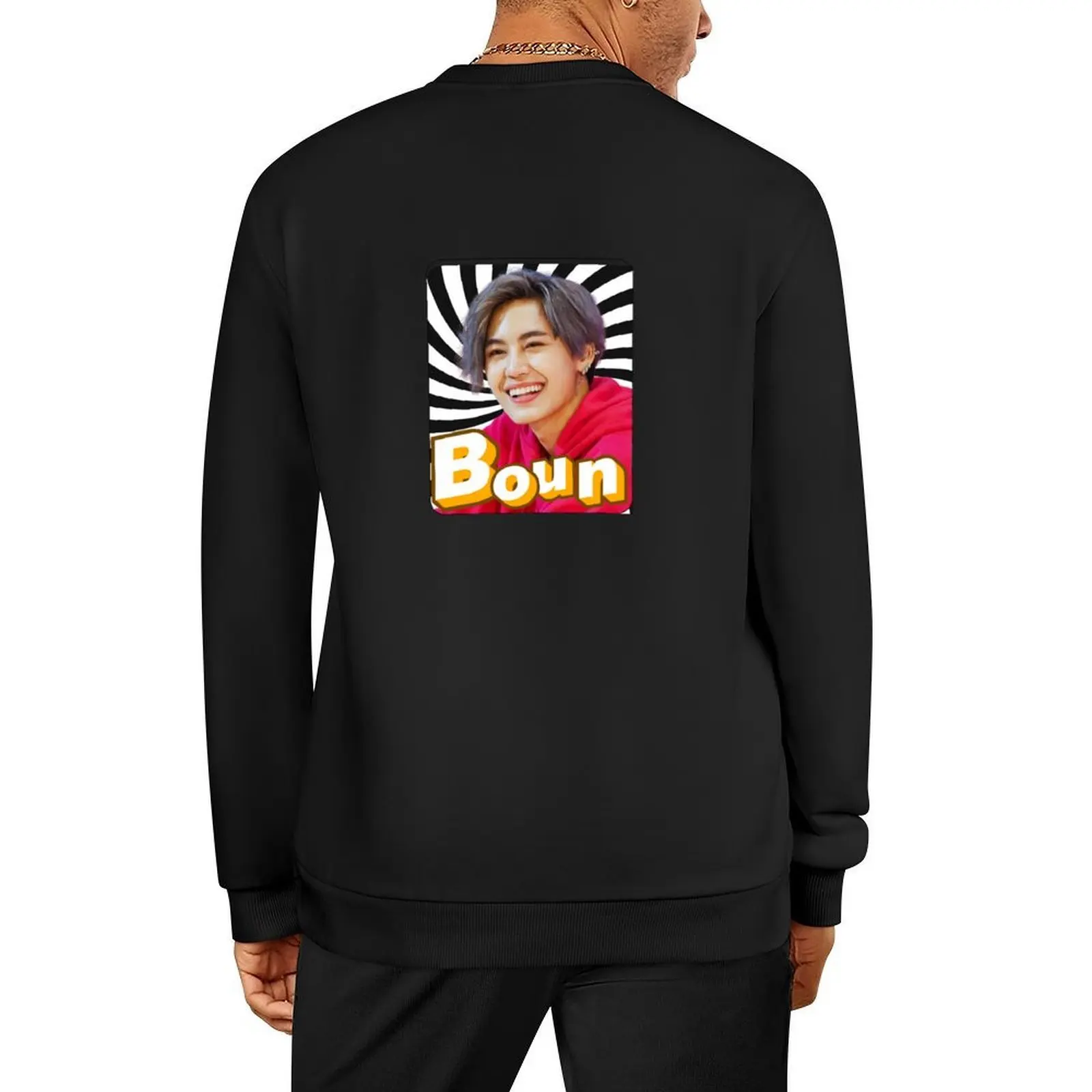 

Boun - Smile with B/W swirl Pullover tracksuit men wear mens designer clothes autumn new sweatshirt