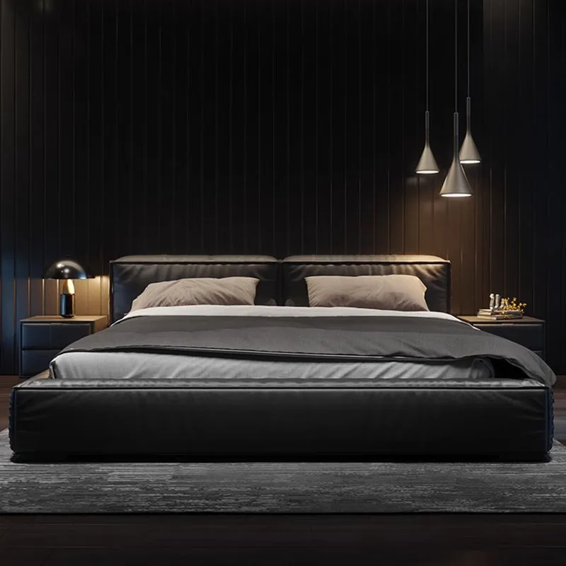 

European Bedroom Soft Double Bed Modern Large Black Girl Frame Double Bed Queen Luxury Muebles Para Dormitorio Nordic Furniture