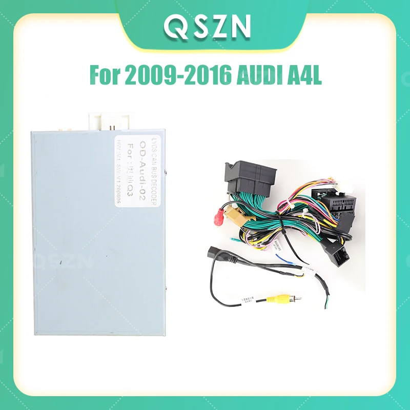 

QSZN Car 16Pin Android Power Wiring Harness With Canbus box For 2009-2016 AUDI A4L Android Stereo player car radio