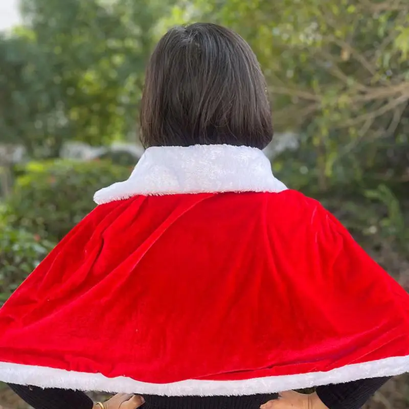 Velvet Christmas Shawl Red Christmas Costumes For Adults Soft And Comfortable Cosplay Dress-up Clothes