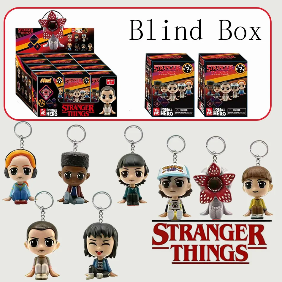Gorąca seria figurek w niespodziance 1-8 szt. Stranger ELEVEN Demogorgon DUSTIN Barb Steve Robin Brelok Figurka Winylowa Model Zabawka do Kieszeni