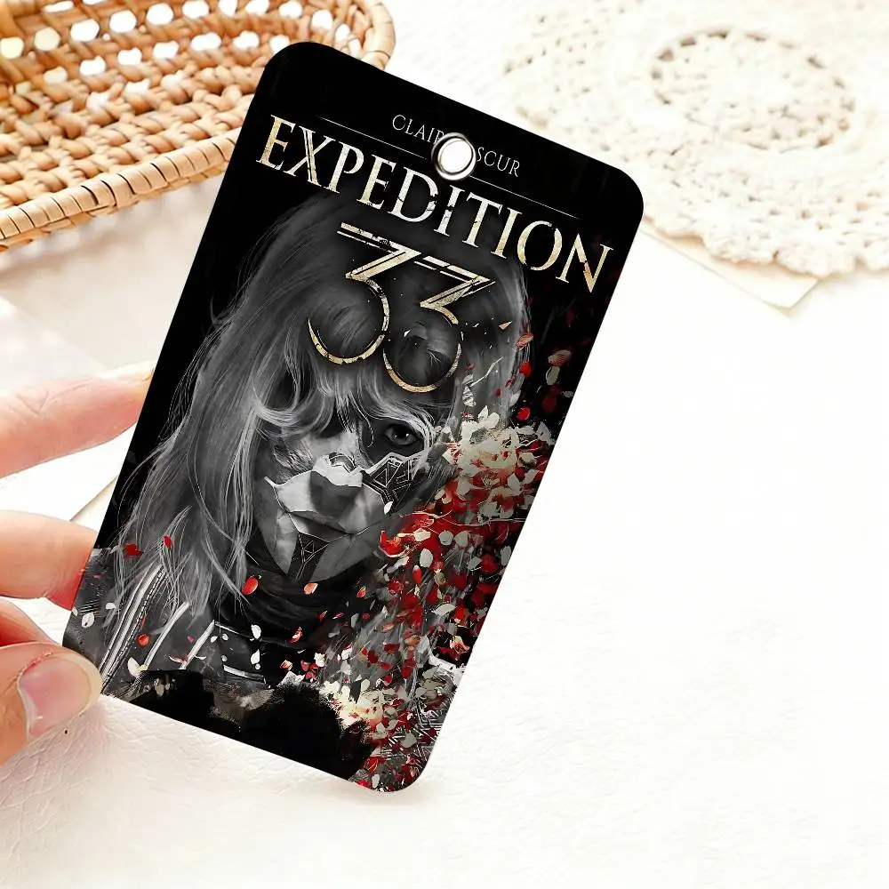 C-Clair O-Obscur E-Expedition 33 PU Soft Leather Rectangular Card Holder Induction Elevator Protection Cover Youth Faion Accory