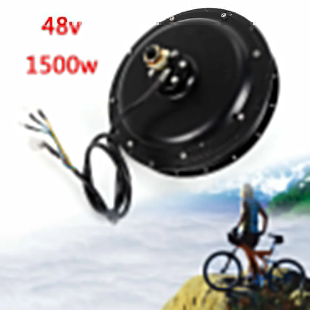 

Electric Bike Hub Motor 1500W 48V Brushless Gear Rear Hub Wheel E-Bike Gearless Conversion Kit for 20-28" Conventional Cycles