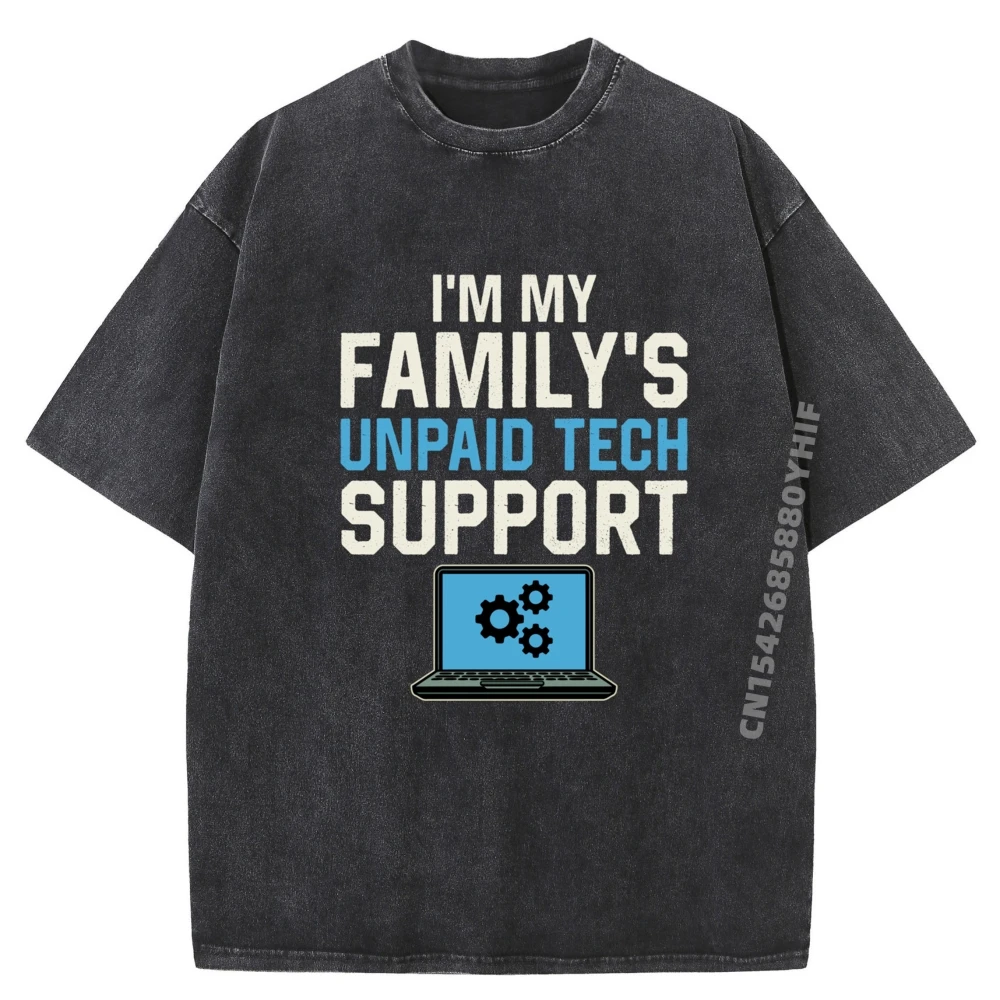 

Funny I M My Family Unpaid Tech Support Computer Engineer Men Clothing Summer Casual Luxury Clothing Washed Tops