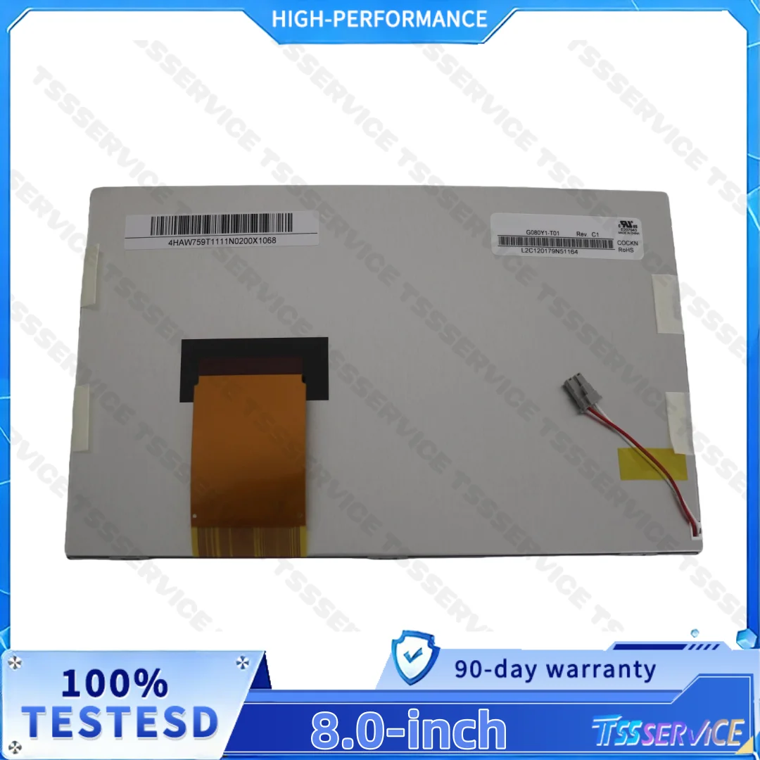 G080Y1-T01  8.0 inch TFT LCD with 800*400 Resolution for Industrial Applications