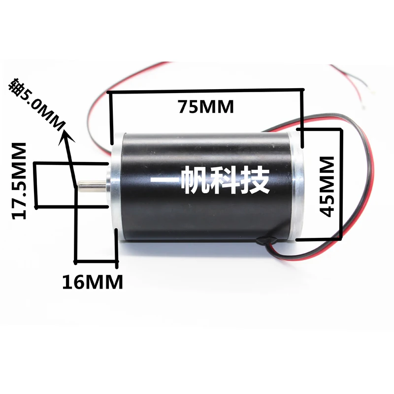 4575 DC Tube Strong Motor High Power 24V12V Steel Tube Motor Diameter 45MM Motor