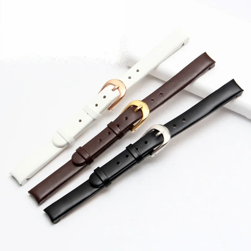 10mm Black White Arc strap watch strap leather for CK watches band K43231 K43232 K43236 Ladies Watch Accessories