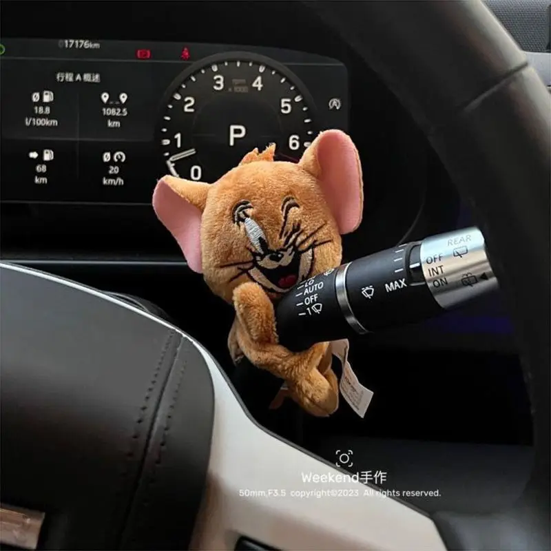 Anime Cartoon Tom Jerry Car Ornaments Car Pocket Accessories Vehicle Mounted Turn Signal Wiper Decorate Kawaii Plush Doll Toy