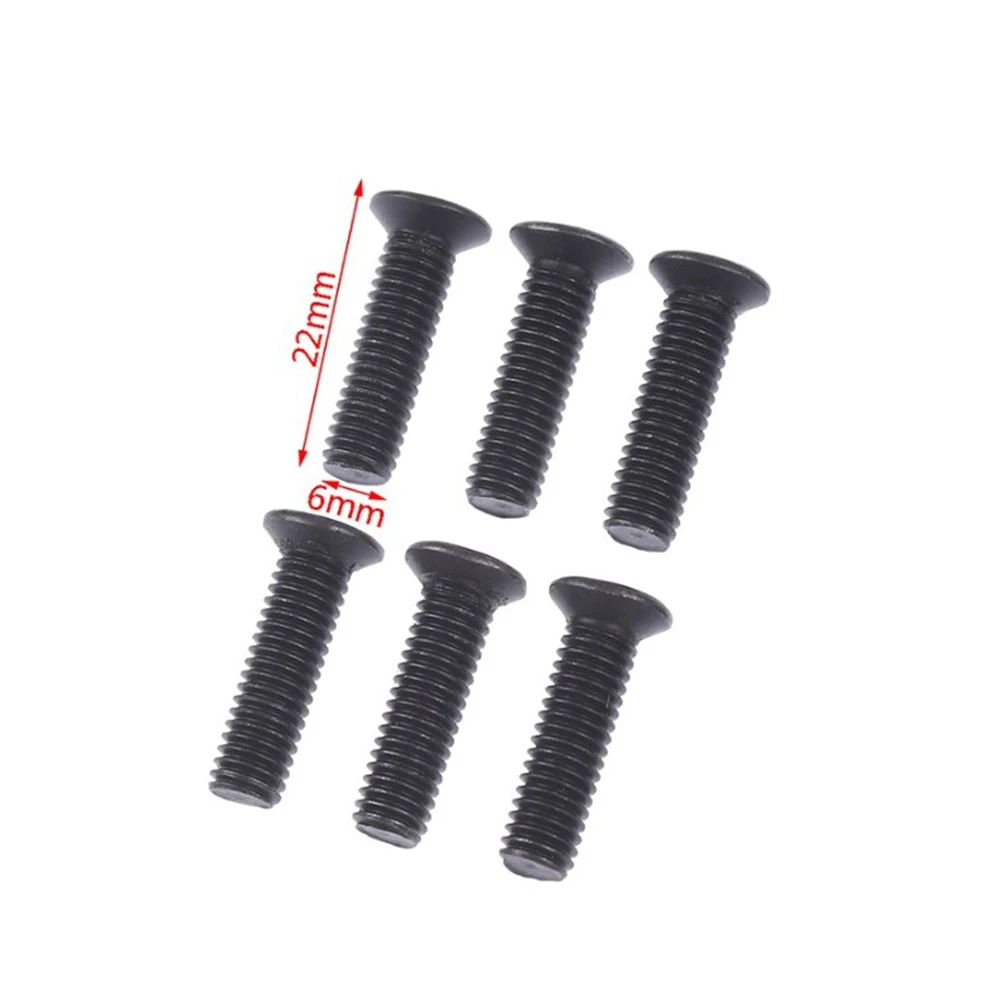 6Pcs Fixing Screw M5-20mm M6 22mm Left Hand Thread Flat-Countersunk Screw For 1/2 UNF 3/8 UNF Drill-Chuck Shank-Adapter Tool