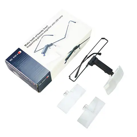 핸즈프리 LED 조명 안경 확대경 속눈썹 연장 수술용 화장 루페 LED 조명 안경 돋보기