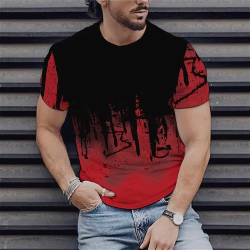 NEW 2024 hot Round neck short sleeve 3D pattern digital printed men\'s top outdoor sports fitness plus Size T-shirt XXS-6XL