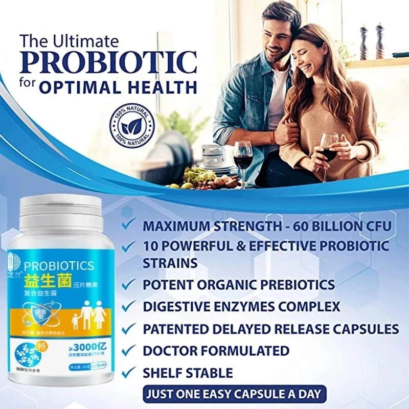 Probiotic Improve Intestinal Absorption Improve Digestion Balanced Colonies Vegan Enzyme Reduce Gas Bloating Constipati