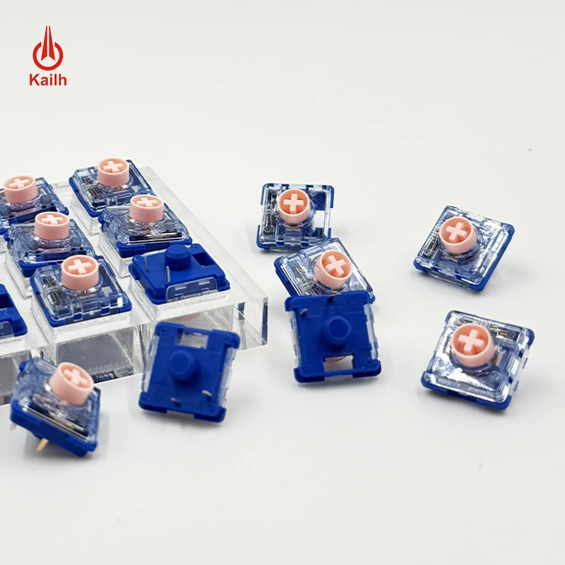 

Механическая клавиатура Kailh-Silent для глубоководного острова, розовая посадка, линейный переключатель клавиатуры Mini 1353Hitbox, низкопрофильный