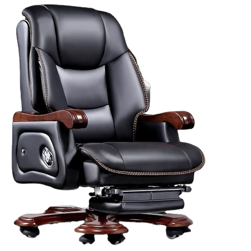 Boss Chair Business leather CEO Office chair with massage pedal, lie down,ergonomics