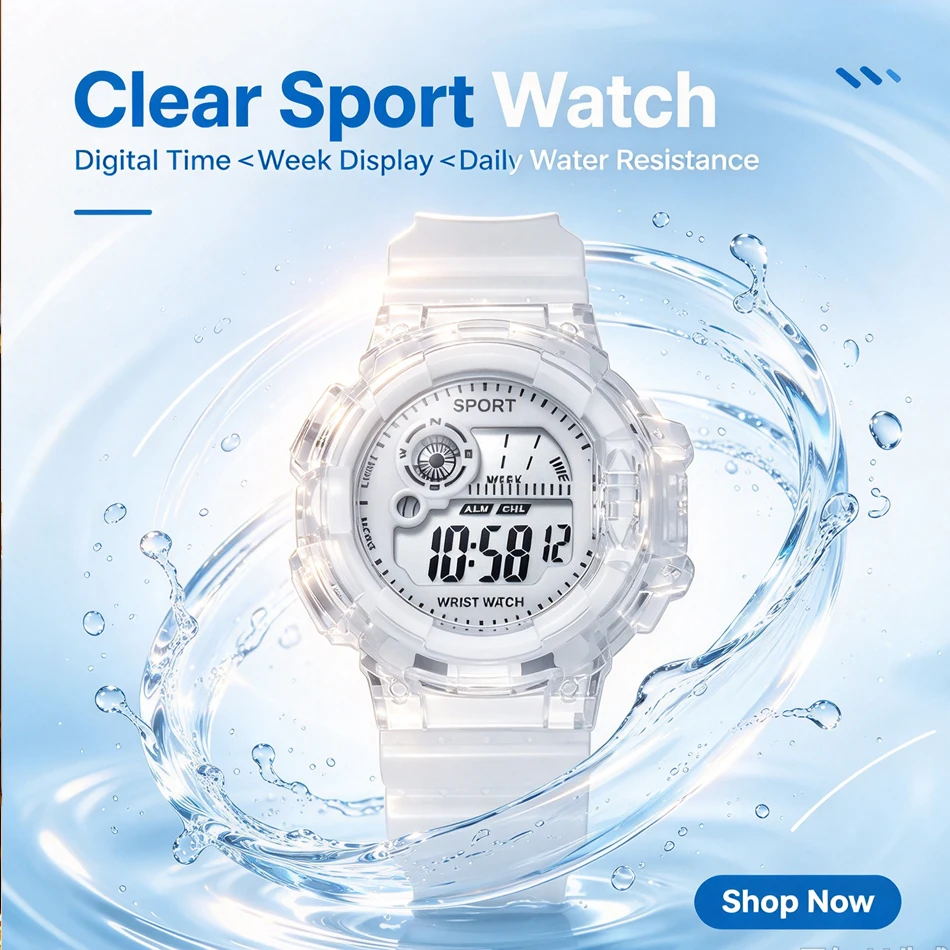 Electronic watch ins high value junior high school students' watches for boys and girls' sports luminous children and students.