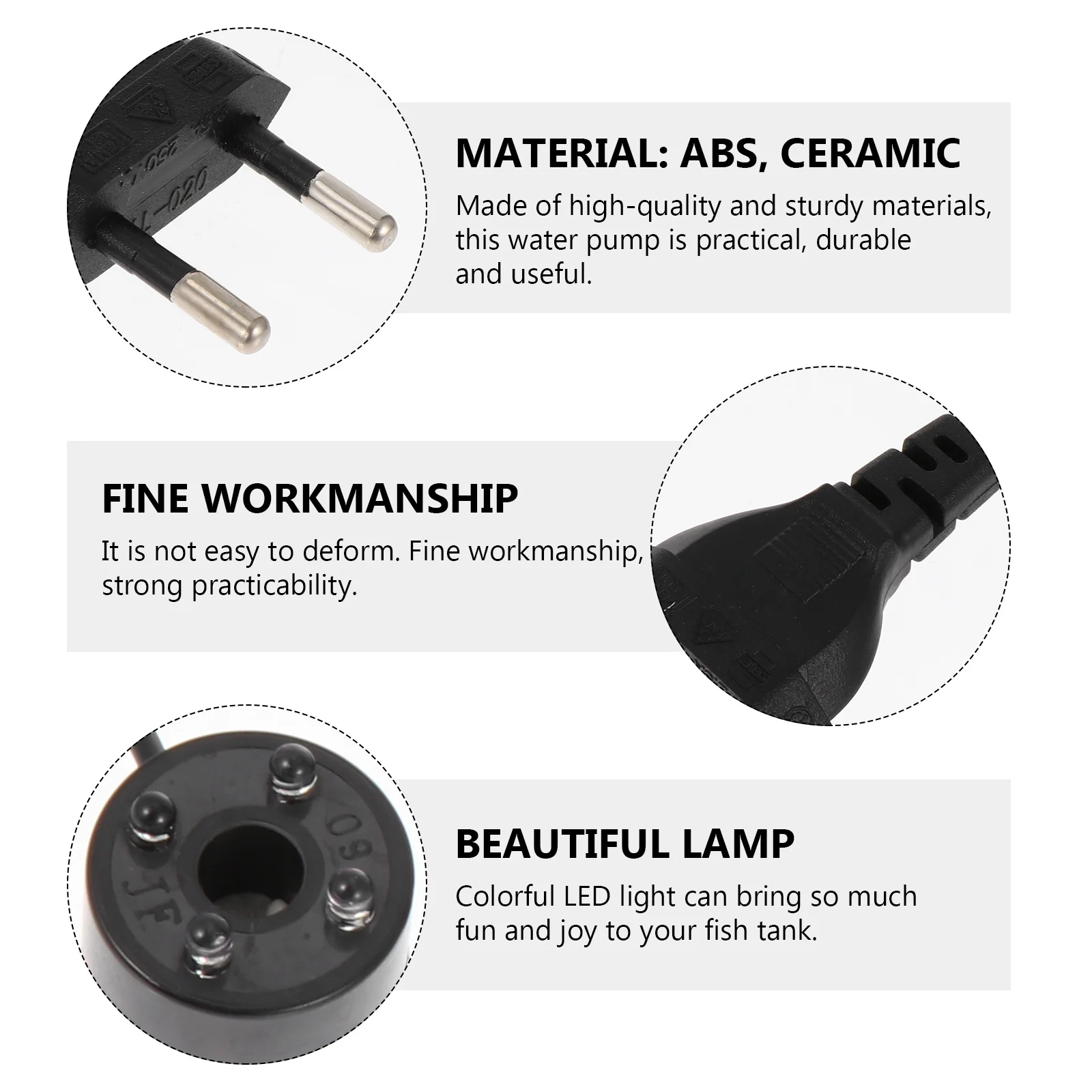 

Quiet Submersible Water Pump 2W Flow Adjustable LED for Fish Tank Aquarium Eu Plug Submersible Water Pump Aquarium Accessory