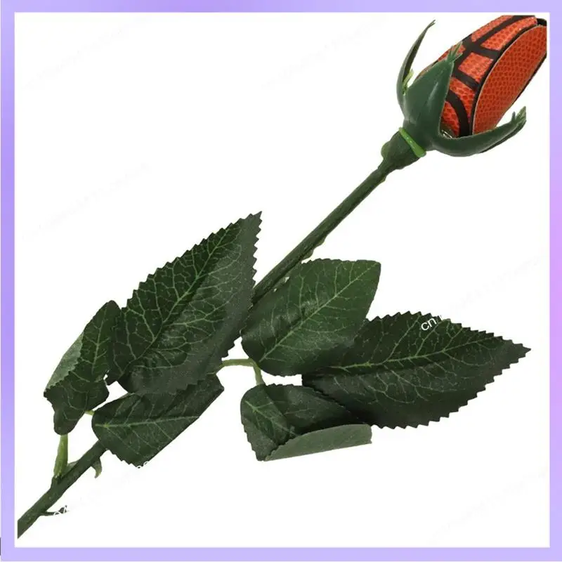 N83R 소프트볼 로즈 스포츠 가죽 로즈 소프트볼 엄마 팬 팀 졸업을위한 수제 인공 소프트볼 꽃 선물