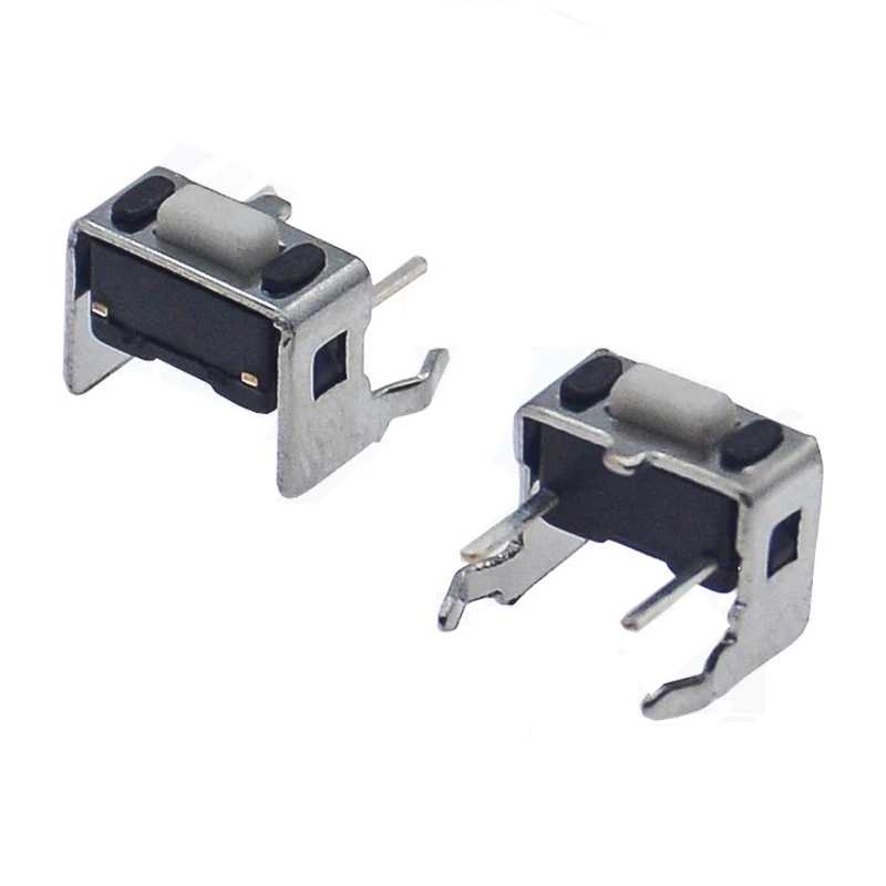 10PCS 3x6x4.3mm/5mm Tact Switch with Bracket Horizontal 2-Pin & Vertical Side-Press Type High Temperature Resistant Micro Switch