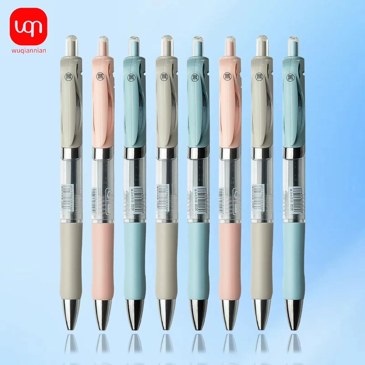 WQN gel pens sets pressable Ballpoint 0.5mm pen gray&blue&pink Kawaii Aesthetic stationery cute cheap stuff school supplies