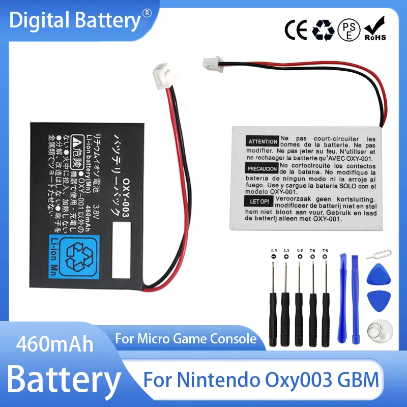 OXY-003 460mAh Rechargeable Battery 3.8V Lithium Battery For Nintendo Oxy003 GBM Game Boy Micro Game Console Replacement Battery