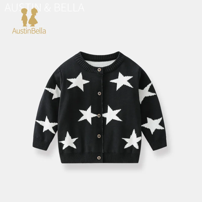 Newborn Baby Boy Star Cardigans Sweater Coat Autumn Winter Fashion Girls Soft Knitted Cardigan Coat Outerwear Toddler Clothing