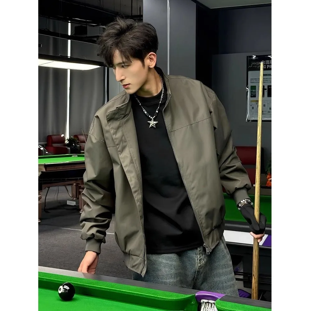 

American Retro Military een Flight Jaet Men's ort Stand Collar Tee-Proof Workwear Autumn High-End Feeling Cool