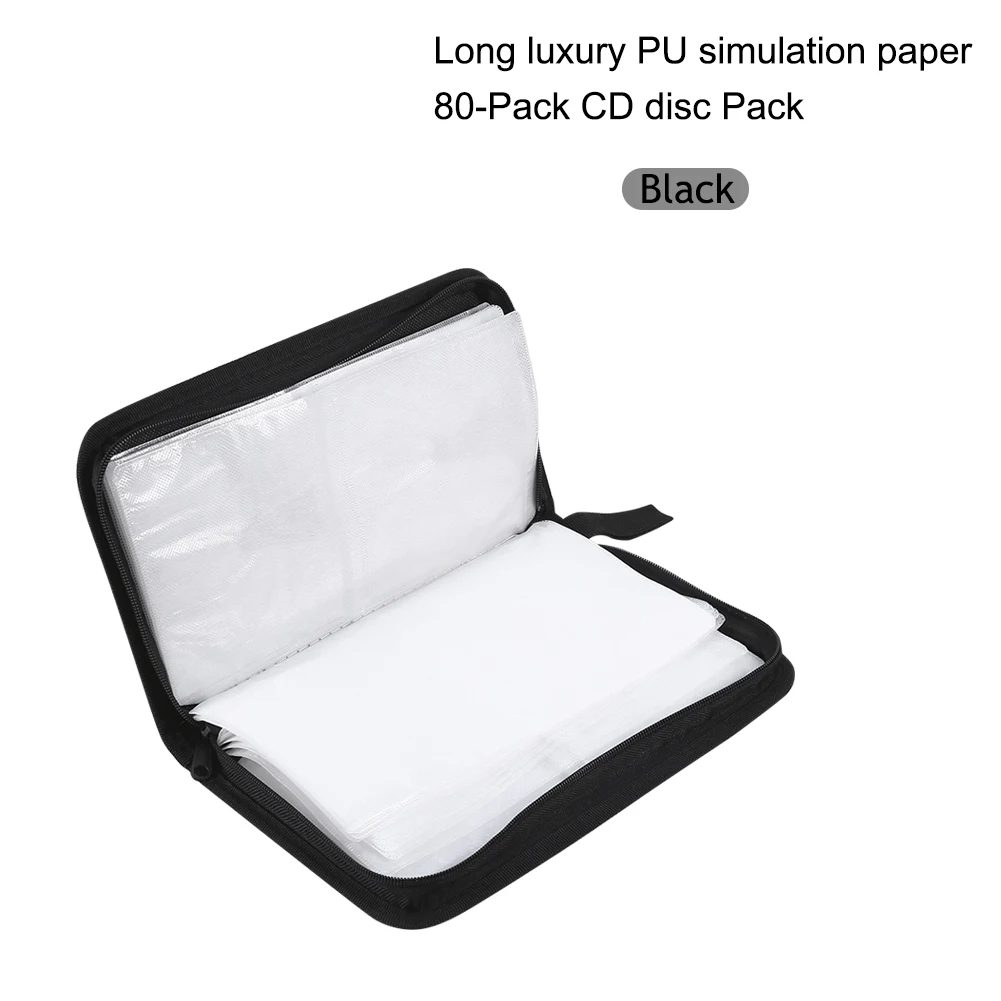 CD Organizer Bag Faux PU Leather 80 Disc CD DVD Holder Storage Cover Case Organizer Wallet Bag Album Bag DVD Organizer Bag