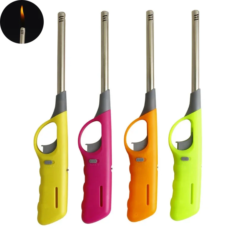 1PC Butane Lighter Refillable Multi-purpose For Kitchen Fireplace Pilot Light BBQ Stove Plastic Candle Lighters