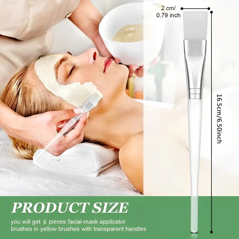 2/4/6/12pcs แปรงพอกหน้า Soft Facial Applicator แปรงพลาสติกใส Handle เครื่องสําอางค์เครื่องมือสําหรับโคลนครีม skin Care