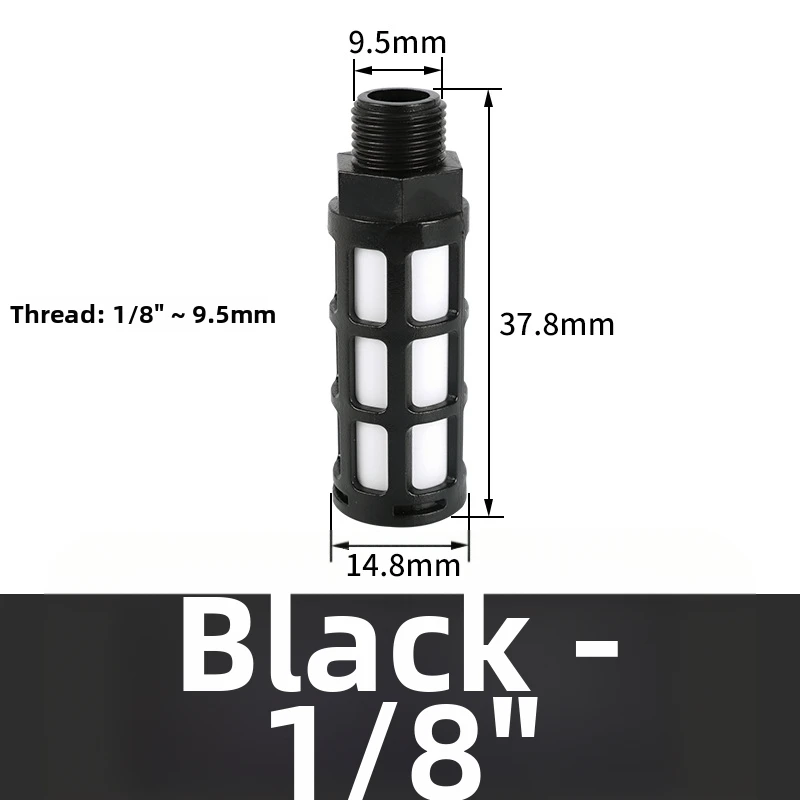 Blue Orange White Plastic Pneumatic Muffler 1 Inch 1/4 NPT Thread Size for Low Noise in Industrial Air Systems