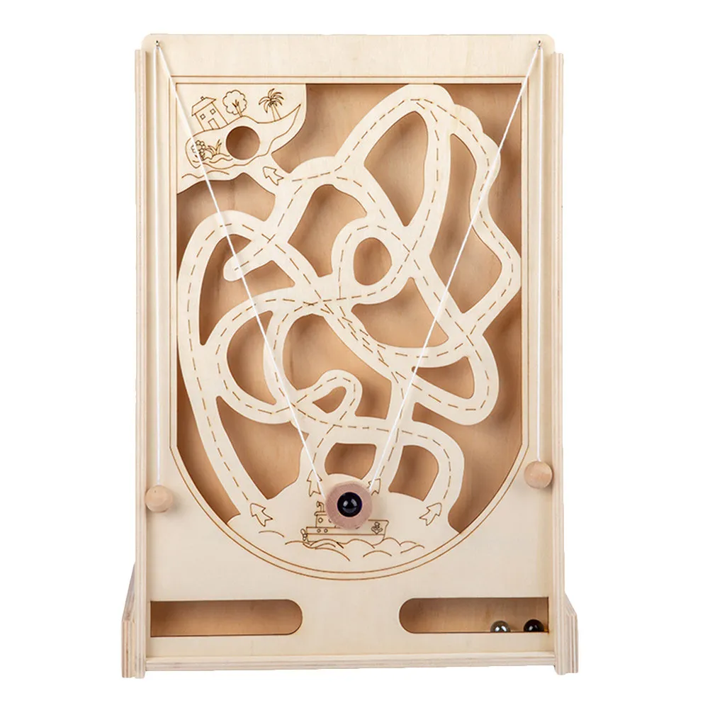

Wooden Marble Puzzle Game Interactive Educational Maze Board Game for Children Hand Eye Coordination Training Labyrinth