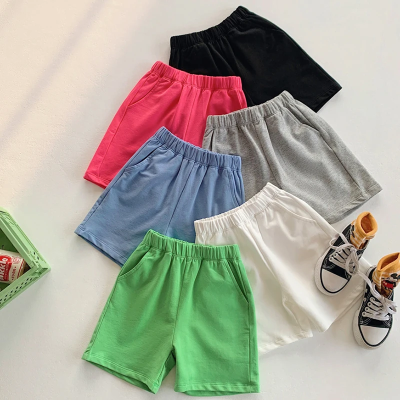 1-7Yrs Girls Sports Shorts Baby Shorts Boy Casual Solid Baby Kids Shorts Pants Boys Shorts Summer Shorts Thin Baby Boy Clothes