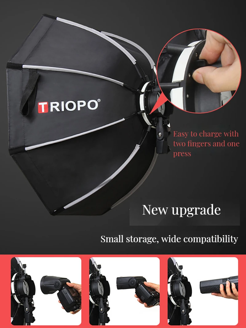 TRIOPO Softbox KX55CM KX 65CM 90CM Octagon Umbrella Light Box For Godox AD200 V1 Speedlite Flash Light Photography Photo Studio