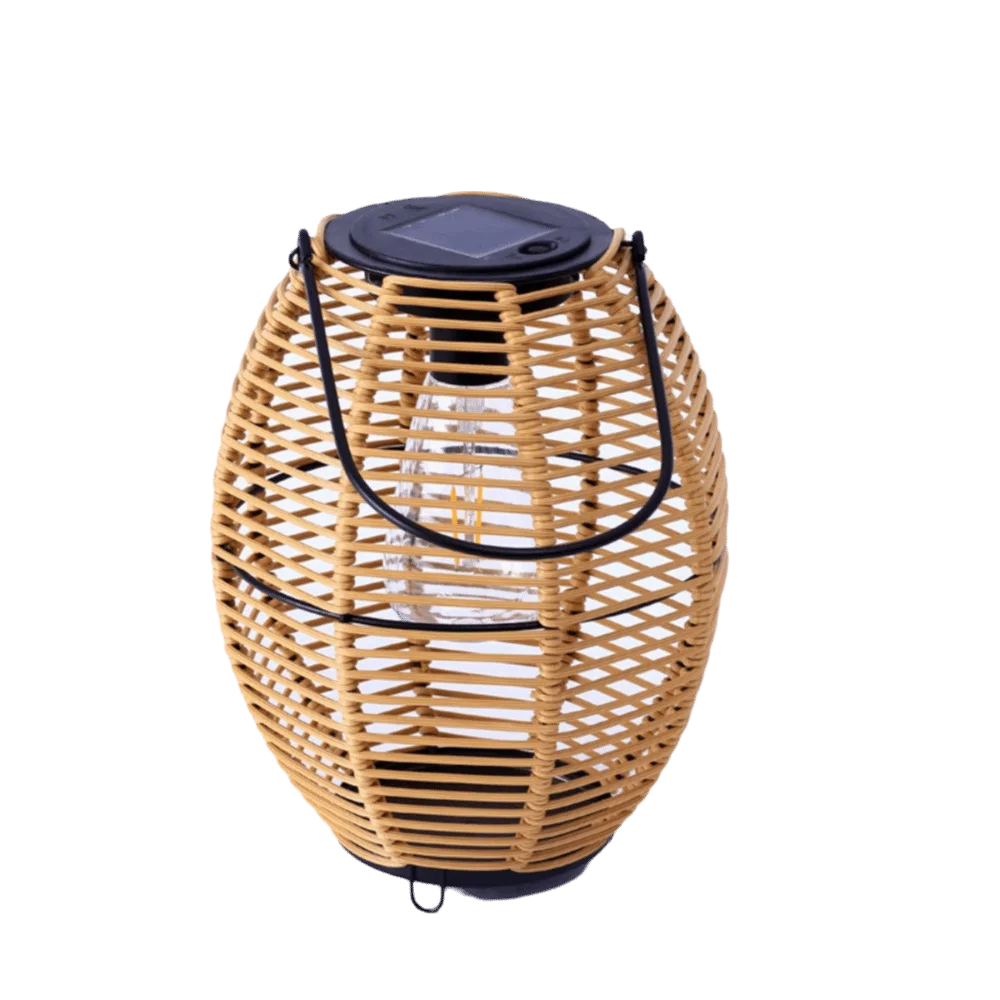 

Portable Landscape Solar Imitation Lantern Waterproof with Handle Yard Lantern Atmosphere Hanging Weave Wind Lamp Garden