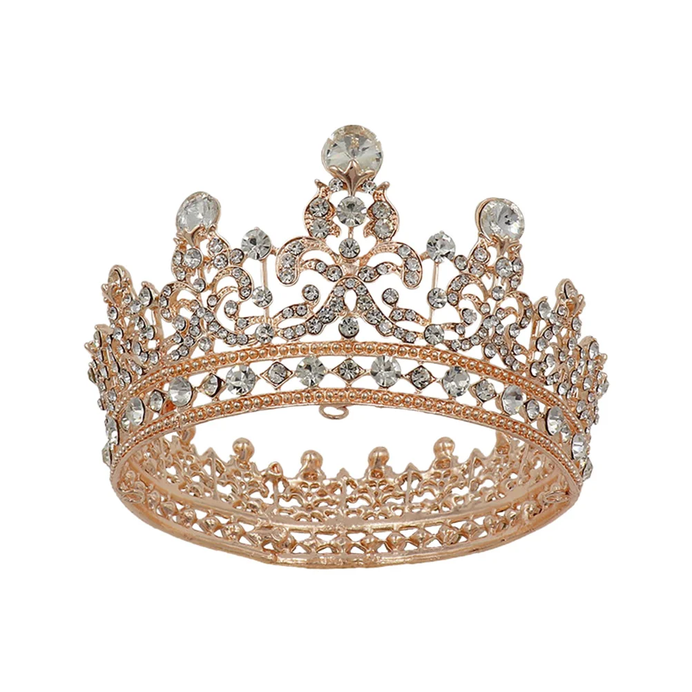 

Rhinestone Hair Crown Baroque Crystal Tiara Bridal Headdress Lightweight Alloy Wedding Party Accessory for Bride Women