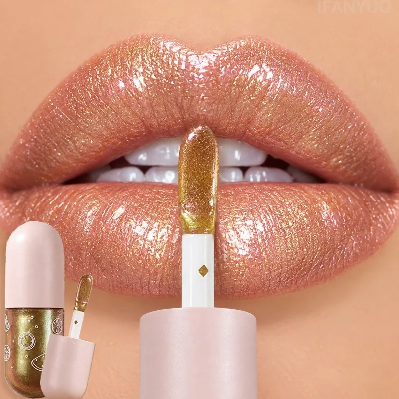 Capsule Capsule Lip Gloss Lipstick Pearlescent Shimmer Liquid Lip Glaze Long Lasting Nourishing Glossy Full Lips Not Fading Lips Makeup - Aliexpress Deal