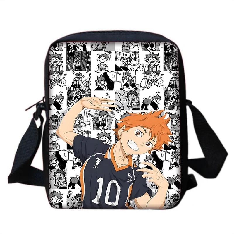 Boy Girls Cute volleyball anime Haikyuu Printed Shoulder Messenger Bag Child Casual Handbag Men Women Phone Bag Shopping Bag